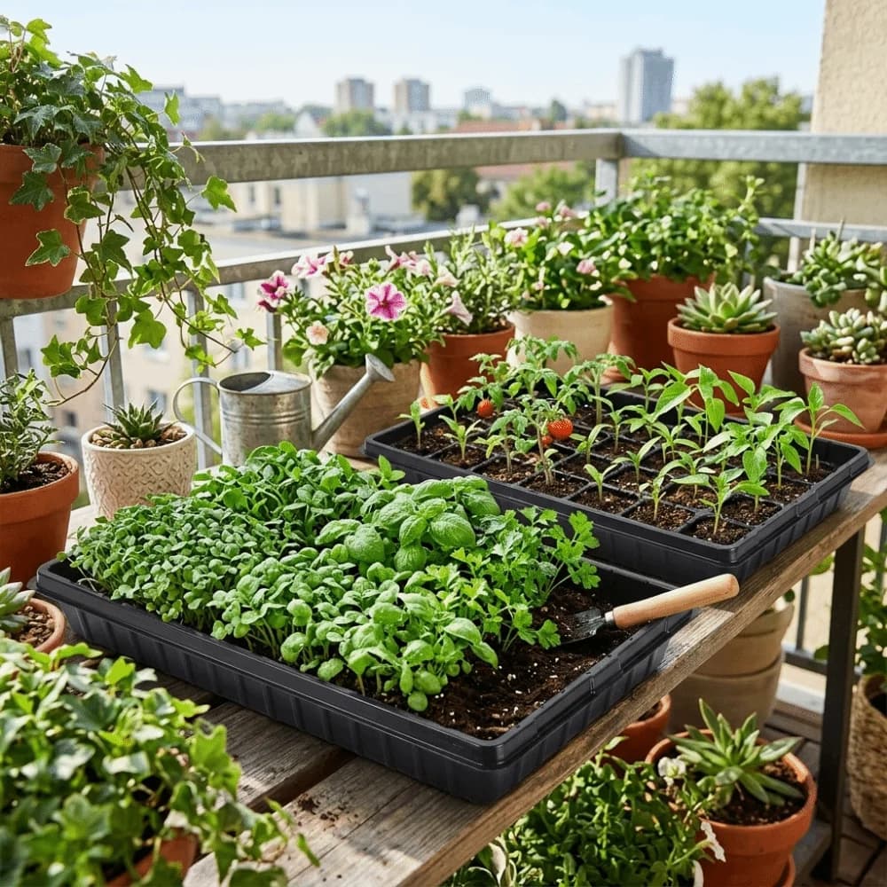 2 seed trays from 54*28 cm with holes, for the cultivation of oily plants, tray for the germination of flowers seeds, for greenhouse