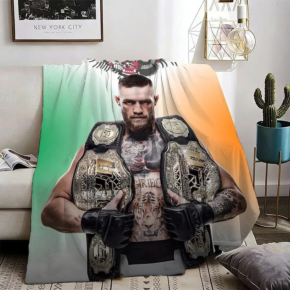 Boxing Conor McGregor Throw Lightweight 240g Flannel Blanket Soft Skin-friendly for Summer Cooling