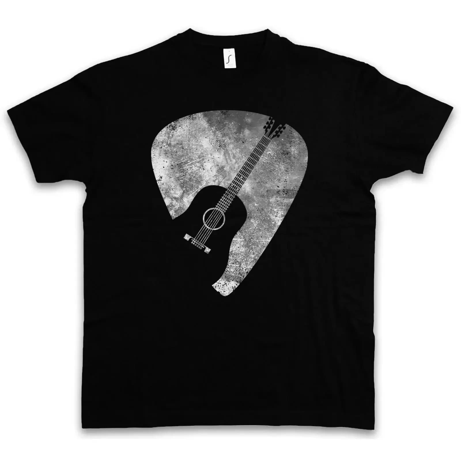 PLECTRUM T SHIRT pick quill flatpick Guitar Gitarren Plektrum Musiker Musican vintage Washed Comfortable Casual homme