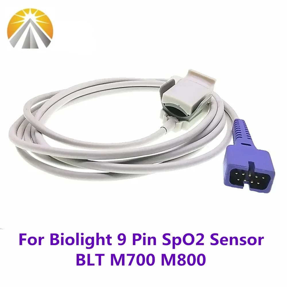 Multi 9 Pin Spo2 Sensor 2.5M for Biolight BLT M700 M800 Reusable Pulsemeter Digital Output Tech A3 A5 M7000 M9000 M69