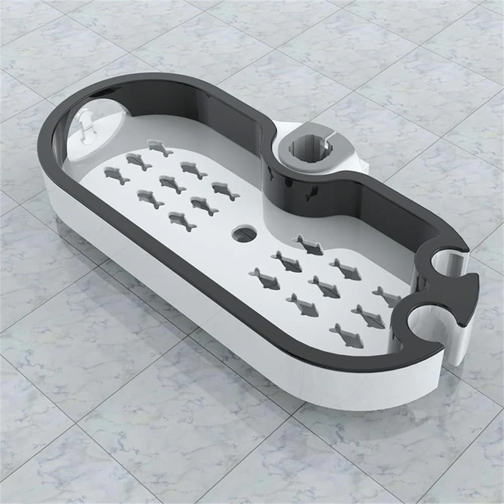 Shower Shelf Oval Plastic Bathroom Organizer No Drill Mount for 22 24 25mm Shower Rods Soap Bottle Lotion Dispenser Rack