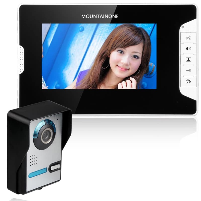 Videocitofono di sicurezza domestica Telecamera IR Schermo da 7 pollici Videocitofono cablato Campanello Sistema citofonico vivavoce