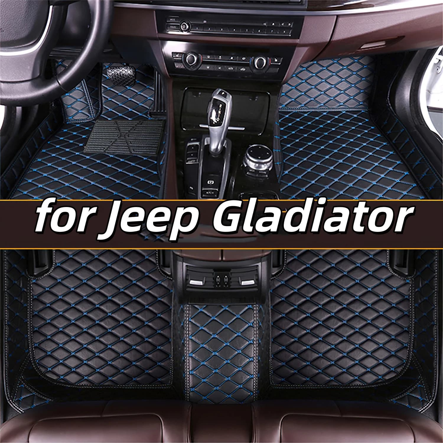 Accessori tappetini in pelle per auto adatti per Jeep Gladiator 2020 2021 2022 2023 2024 2025 set completo di tappeti per veicoli