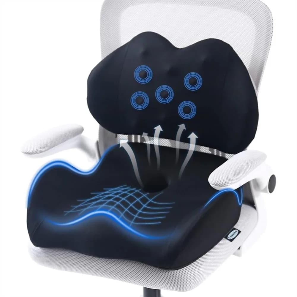 Cuscino in Memory Foam per Seduta e Supporto Lombare, Extra Large, per Alleviare il Dolore Sciatico e del Coccige, per Ufficio, Auto, Sedia a Rotelle