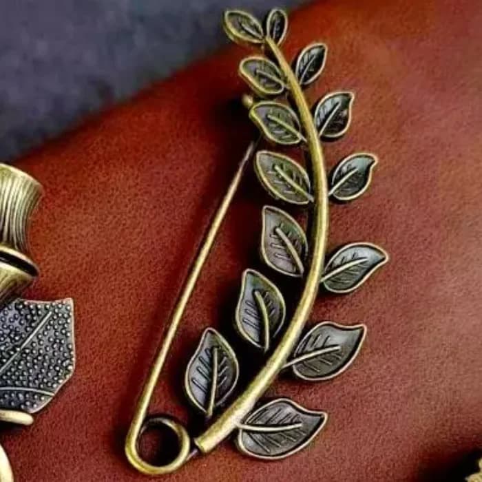 New Fashion Large Brooches Twig Decoration Vintage Bronze Brooch Sweater Scarf Buckle Cardigan Suit Big Pin