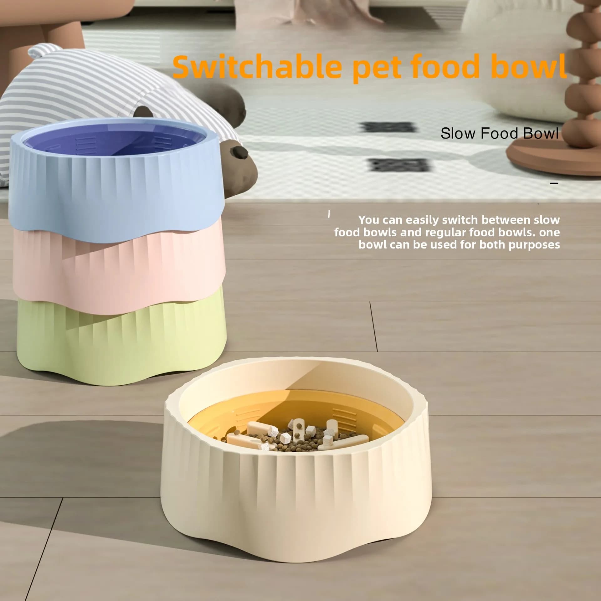 Nuovo ciotola multifunzionale per cani e gatti Ciotola per alimenti per animali domestici Fondo antiscivolo e anti-detonazione Utensili Ciotola per cibo lento Ciotole anti-soffocamento