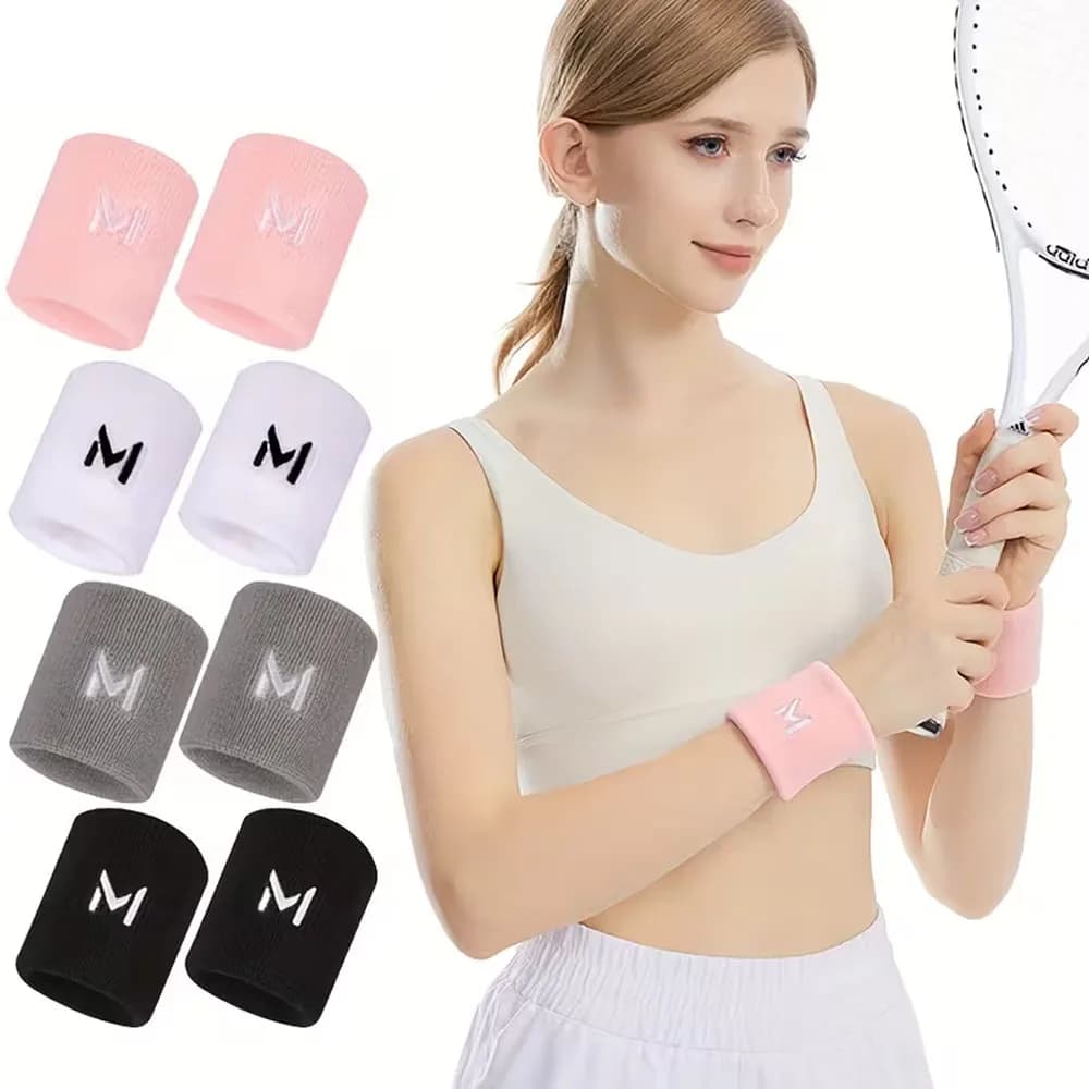 2 sports bracelets, sweat absorbent and breathable, for men and women, wrist sleeves for fitness and basketball