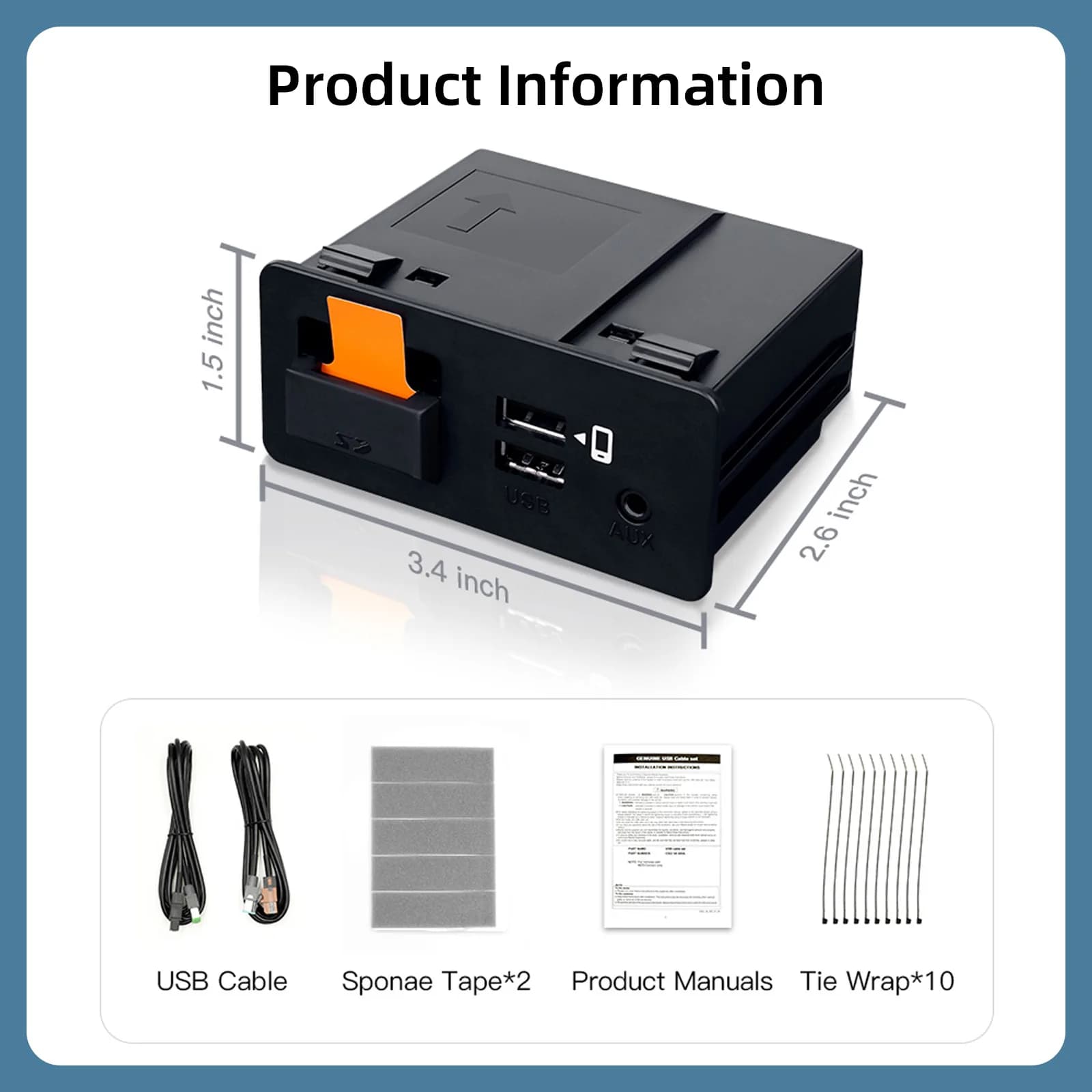 ANYFAR Nuovo Hub Adattatore USB Aggiornato per Apple CarPlay e Android Auto per Mazda 2 3 6 CX3 CX5 CX8 CX9 MX5 Miata TK78669U0C Kit di Retrofit Mazda