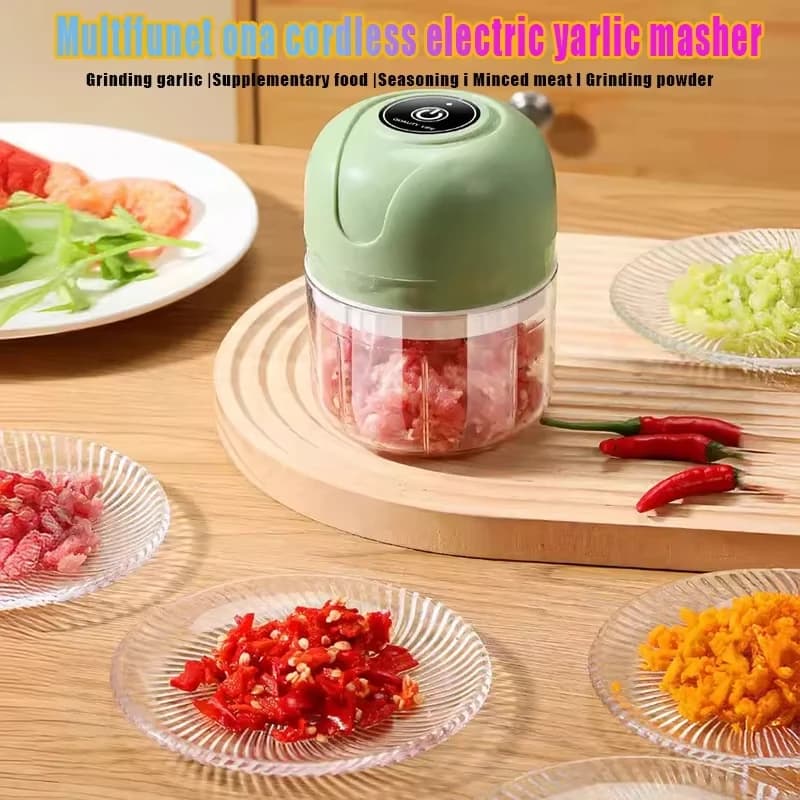 Garlic Masher 260ML Food Blender Household Garlic Cutting Machine Garlic Crusher Garlic Pulling Machine Electric