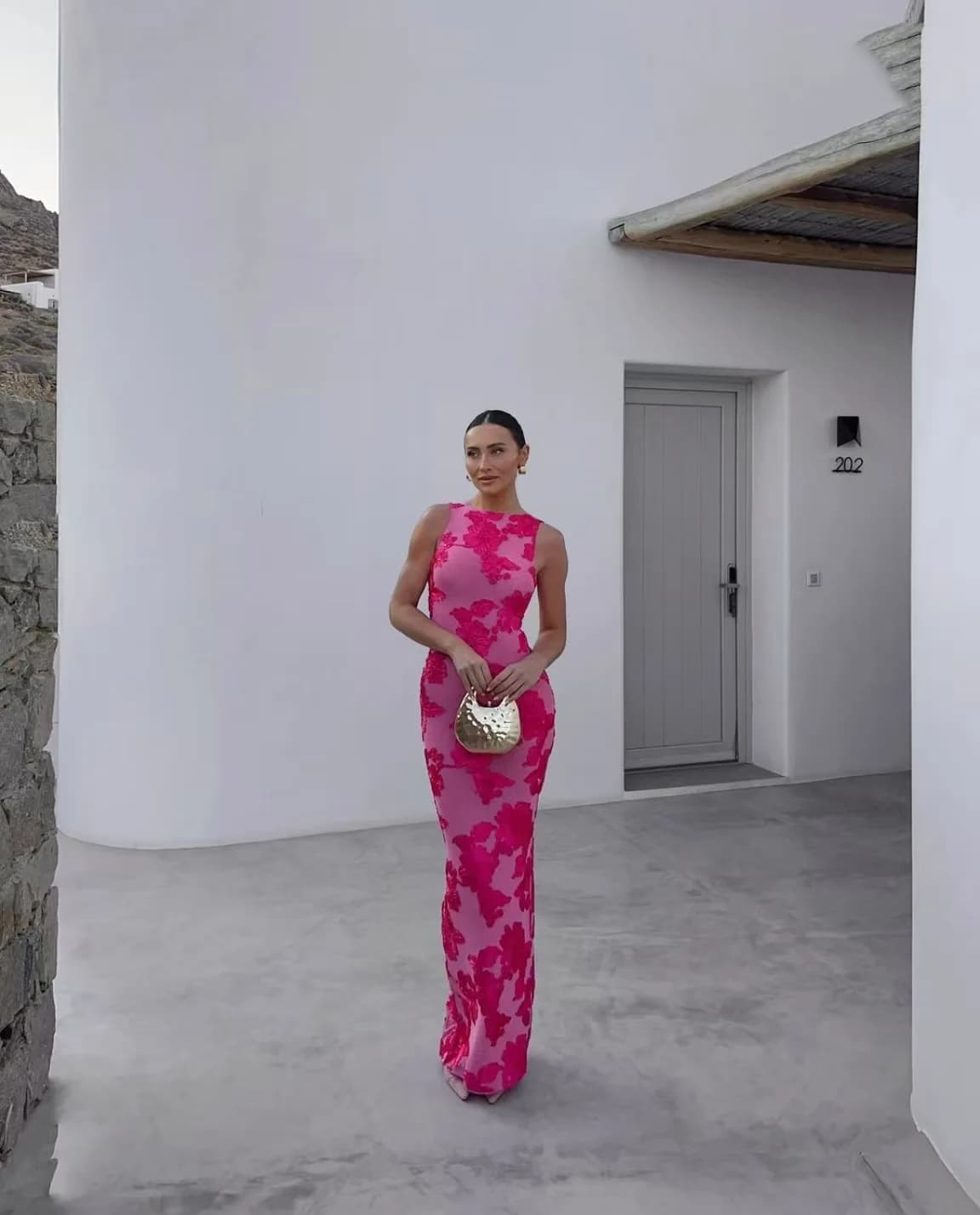 2024 nuove donne eleganti senza maniche fiori 3d vestito da partito ricamo maglia sottile pacchetto anca femminile Fshion maxi abiti Robe