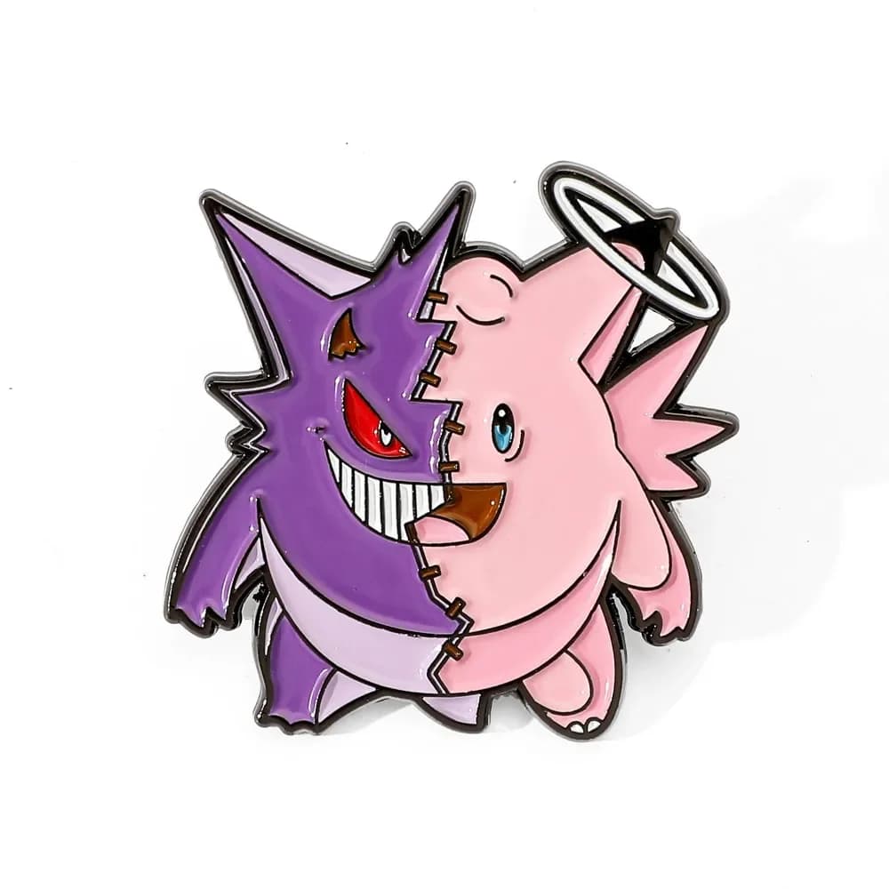 1 Pezzo Spilla in Metallo Smaltato a Tema Cartone Animato Jigglypuff e Gengar, Accessorio per Zaino e Abbigliamento, Regalo Festivo
