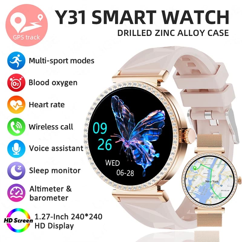 LIGE Nuovo GPS Chiamata Bluetooth Orologi intelligenti Donna Sport Track Frequenza cardiaca Ossimetria Salute Donna Smartwatch Donna Orologio personalizzato Face