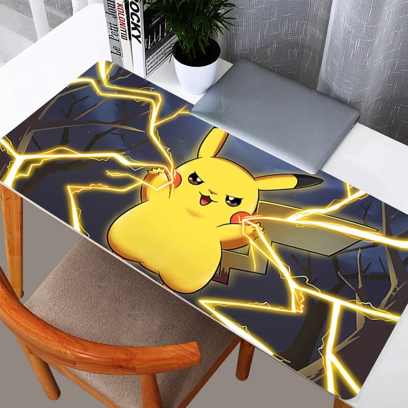 Tappetini per Mouse XXL per Notebook e Gamer, Tappeto per Tastiera Pokemon Pikachu Antiscivolo in Gomma, Tappetino da Scrivania per PC Gamer 90x40