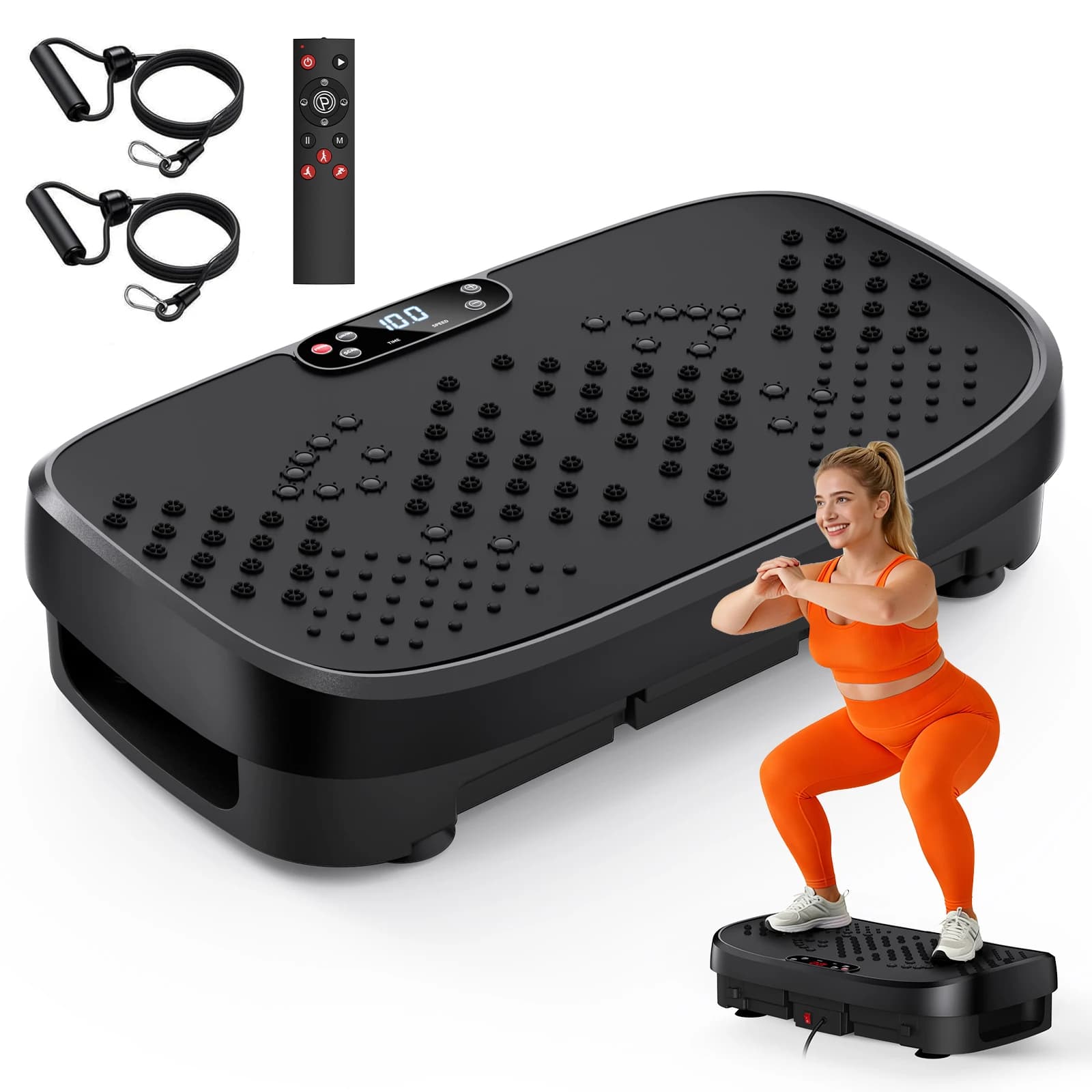 Vibrant Platform for Fitness with 120 Levels, Silent Operation, Anti-slip, for Total Body Exercises, Home Gym, Weight Loss and Muscle Relaxation