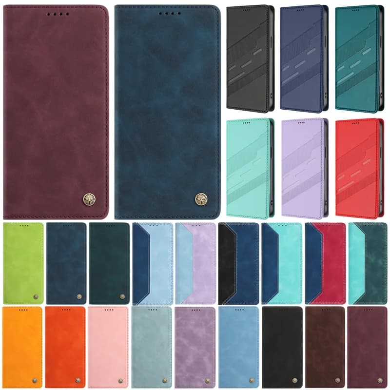 Per OPPO A5 Pro 5G Custodia magnetica per Oppo A 5 Pro A5Pro 4G CPH2695 Cover di lusso in pelle tinta unita protezione custodie per telefoni Funda