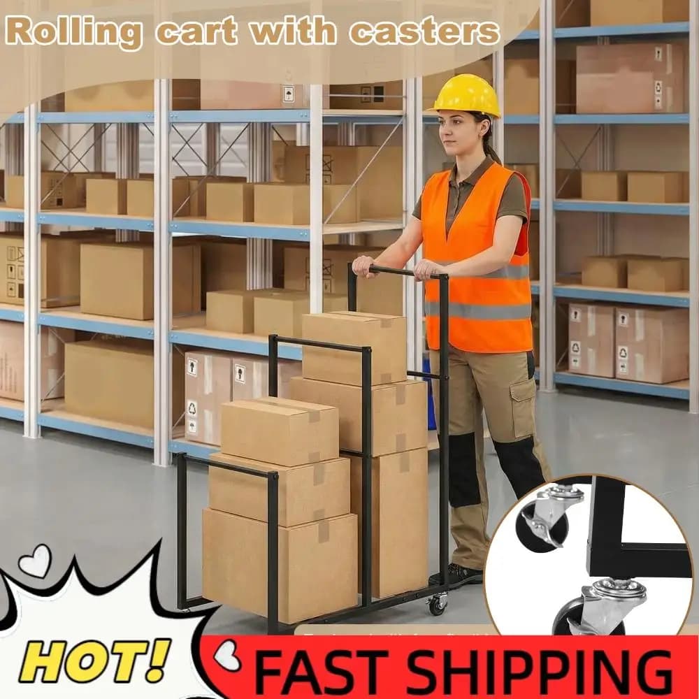 Carton holder with Wheels, Shelves Paper holder 41x26x14 inch for Garage, Home, Warehouse, Hotel, Furniture