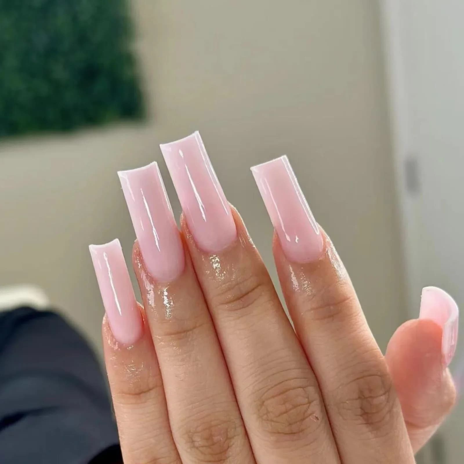 Unghie Finte Rosa Jelly Press-On, Unghie Finte Lunghe a Coffin Monocolore, Unghie Acriliche Lucide Stile Dolce San Valentino, Patch per Unghie Riutilizzabili per Donna, Ingrosso