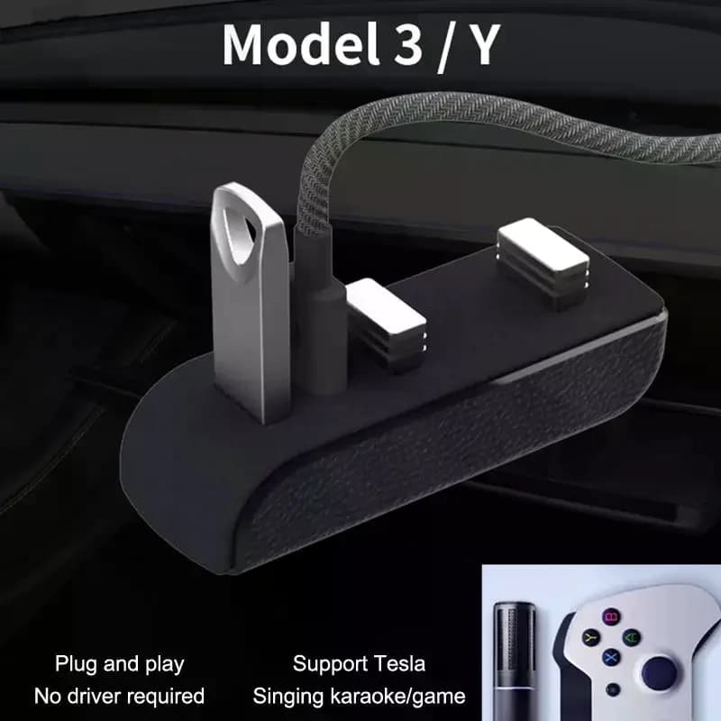 USB Hub and Juniper charger in Tesla Model 3 Y 3+ dock station Y