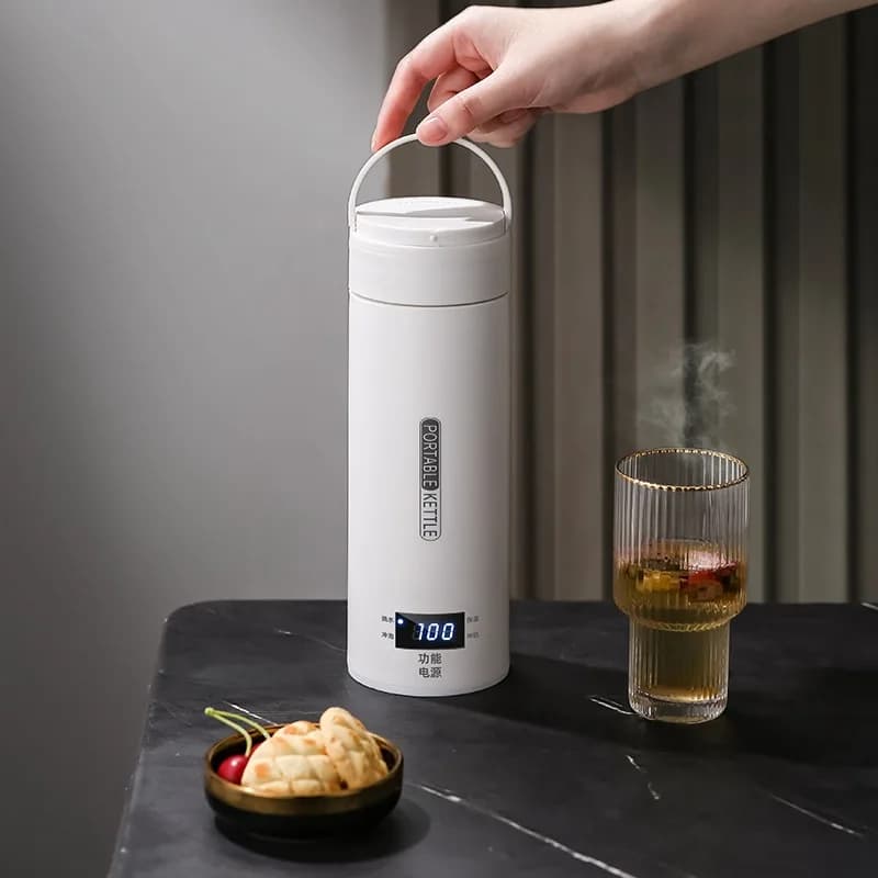 Quick Heating Electric Travel Kettle, Portable, for heating children's milk, 304 stainless steel, thermos.
