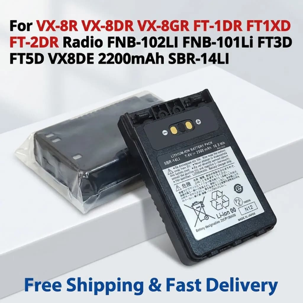 Batteria 2200mAh FNB-101Li FNB-102LI SBR-14LI per Radio Yaesu VX-8R VX-8DR VX-8GR FT-1DR FT1XD FT-2DR FT3D FT5D