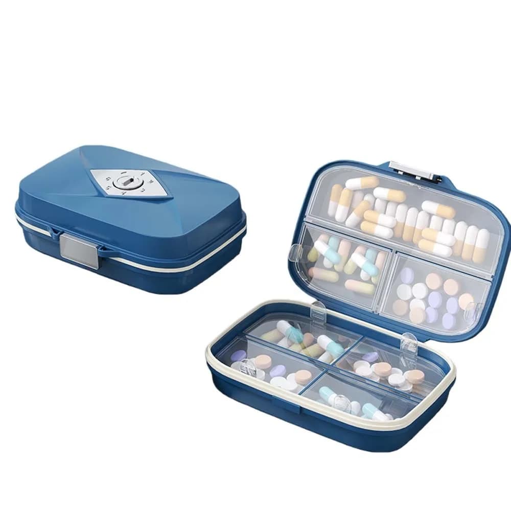 Portapillole a 7 Scomparti, Mini Contenitore per Gioielli, Impermeabile, Organizzatore per Medicine, Contenitore per Compresse, Custodia da Viaggio in Plastica