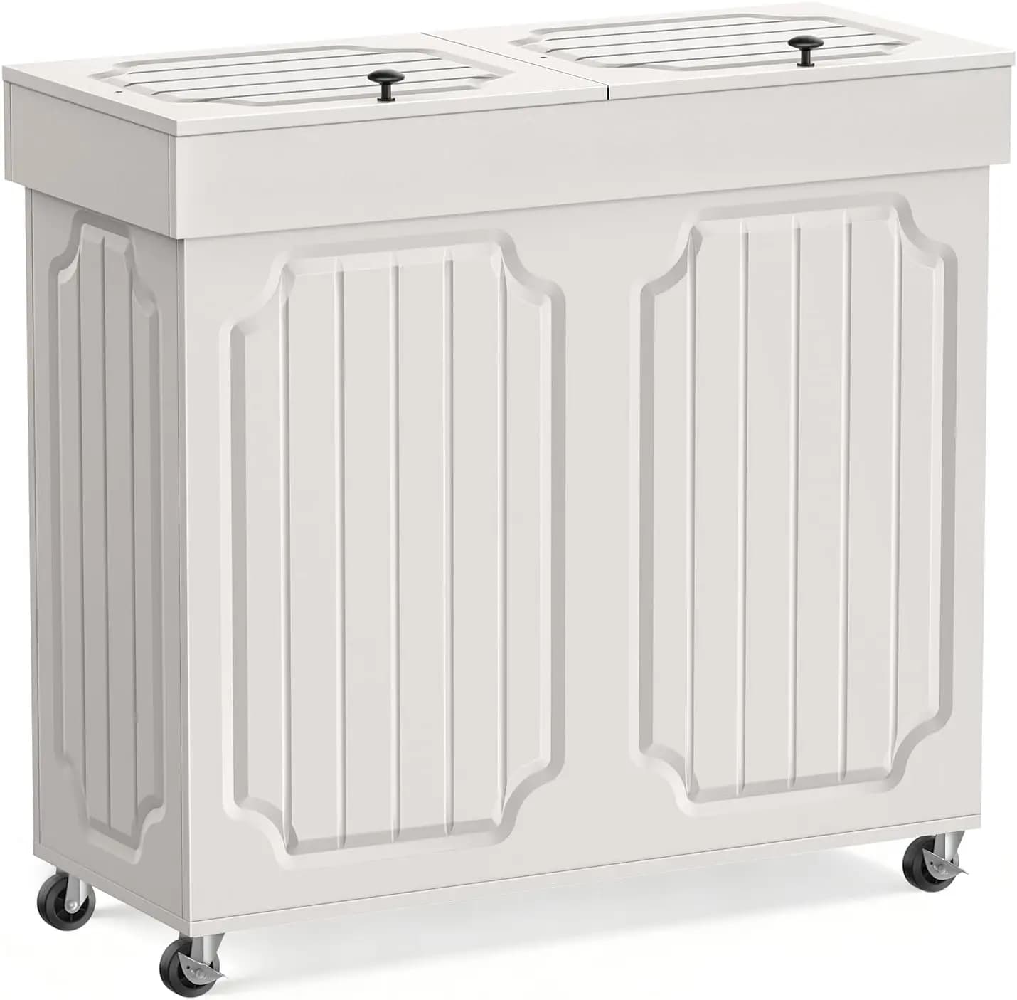Double 13 Gallon Dog Proof Kitchen Trash Can with Lids Dual Compartment Garbage Recycling Bin Waste Container for Home Living Room Office