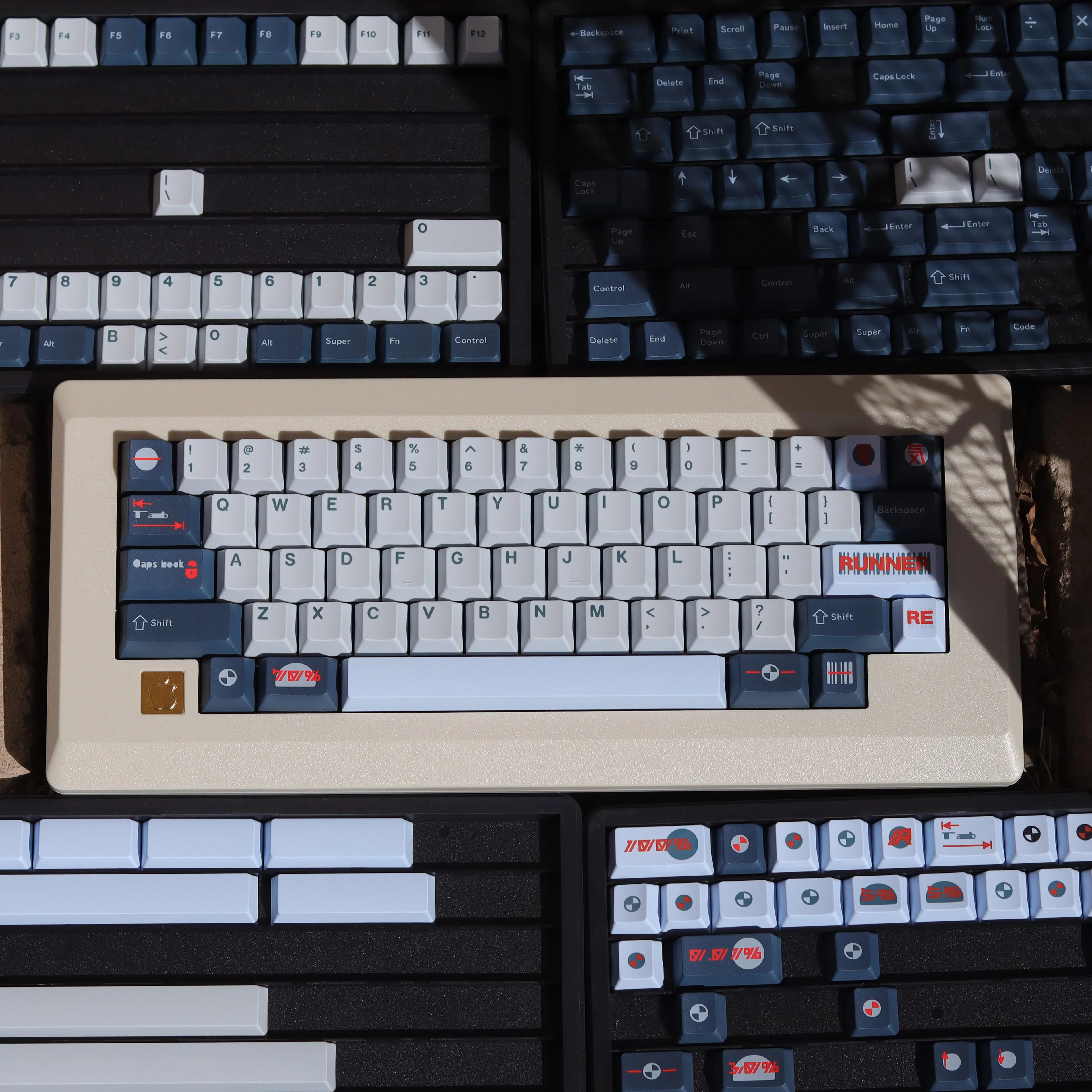 Keebox Runner Electric PBT Mechanical Keyboard Keycaps Dye Sub Cherry Profile Fullset DIY