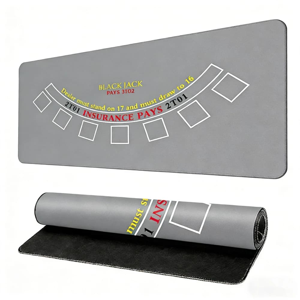 Tappetino da poker professionale da casinò Blackjack Baccarat Roulette Tappetino da poker in gomma Texas Hold'em per giochi da tavolo da bar per feste in casa