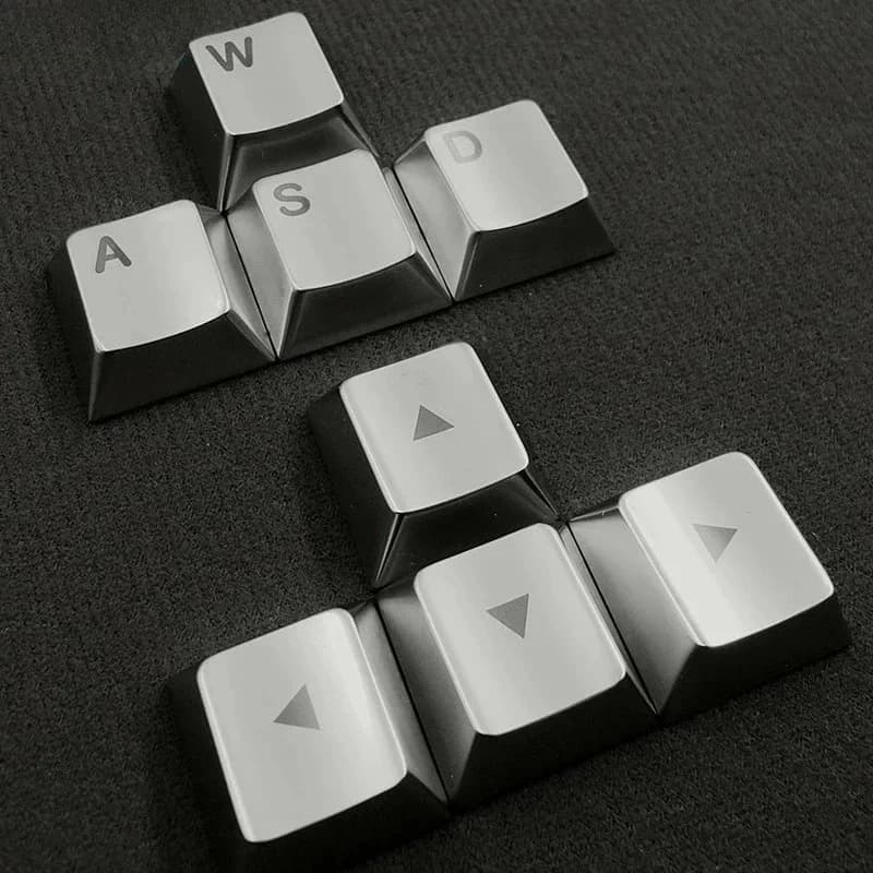 Copritasti artigianali Copritasti con profilo in ciliegio interamente in metallo per copritasti meccanici Tasti di gioco Direzione Lettera WASD Copritasti Regali per PC