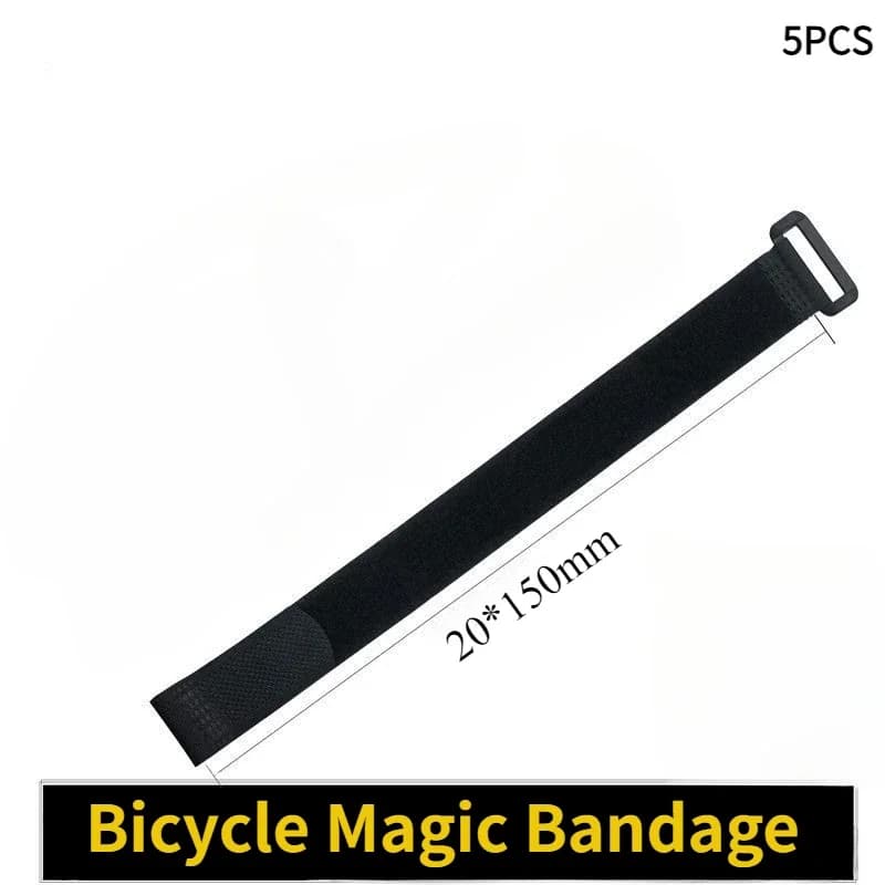 5PCS Nero Mountain Bike Vincolante Cinghia in Velcro Miscela Anti-pulsante Magic Banding Strap Fibbia Cinghie Cravatta Biciclette Accessori