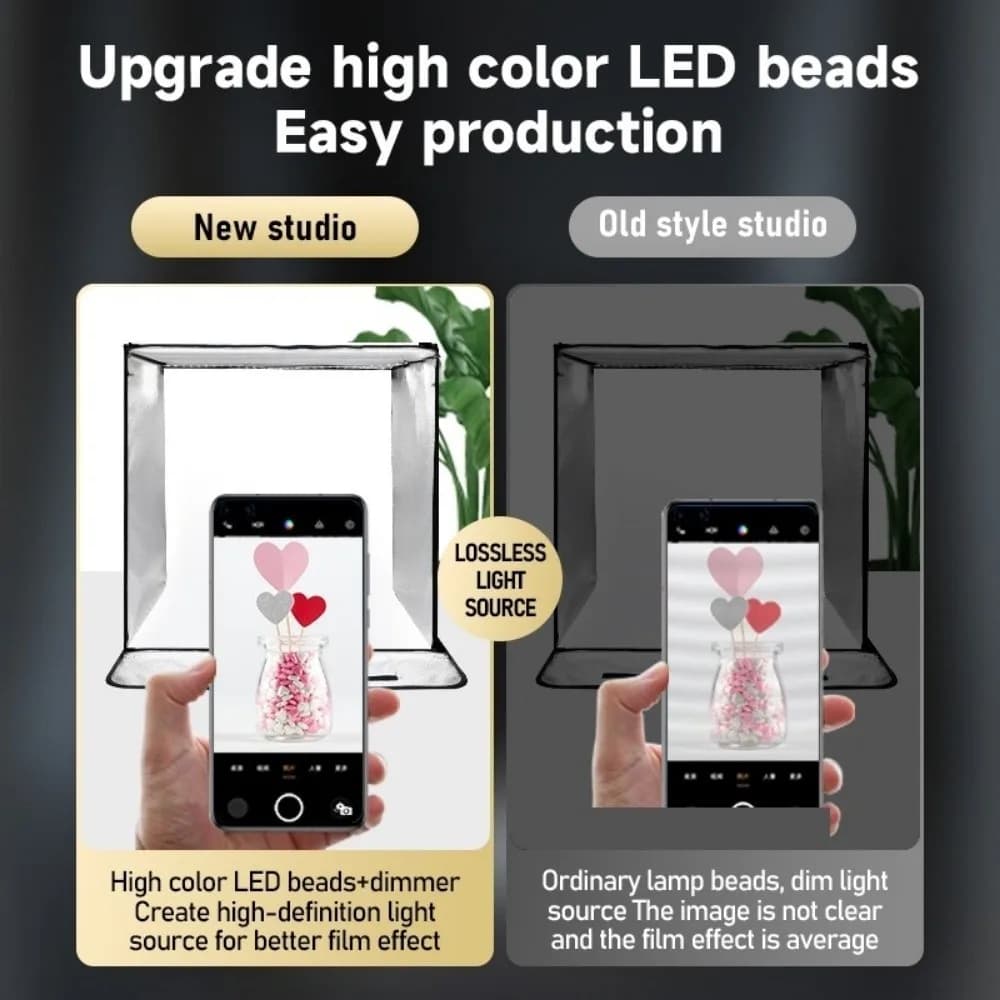 Mini 45/65 cm LED light box with background Photography Lightbox Bright ring Foldable Softbox