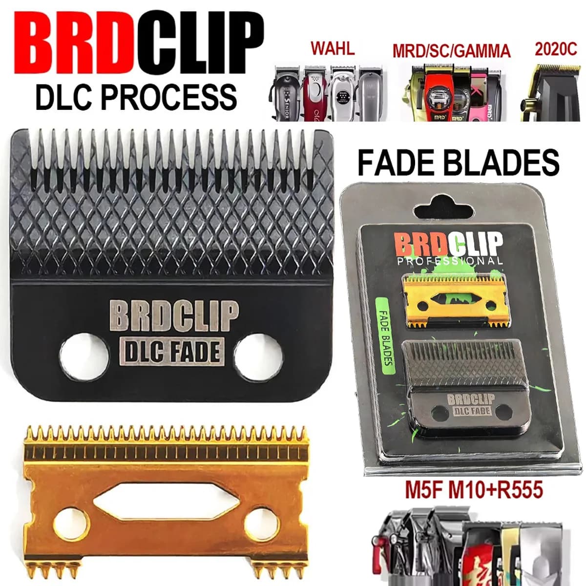 BRDCLIP 808E Professional electric haircut spare blade DLC Blade for BRD-106 M10 M5 Kulilang R77F VGR V003 WMARK X1