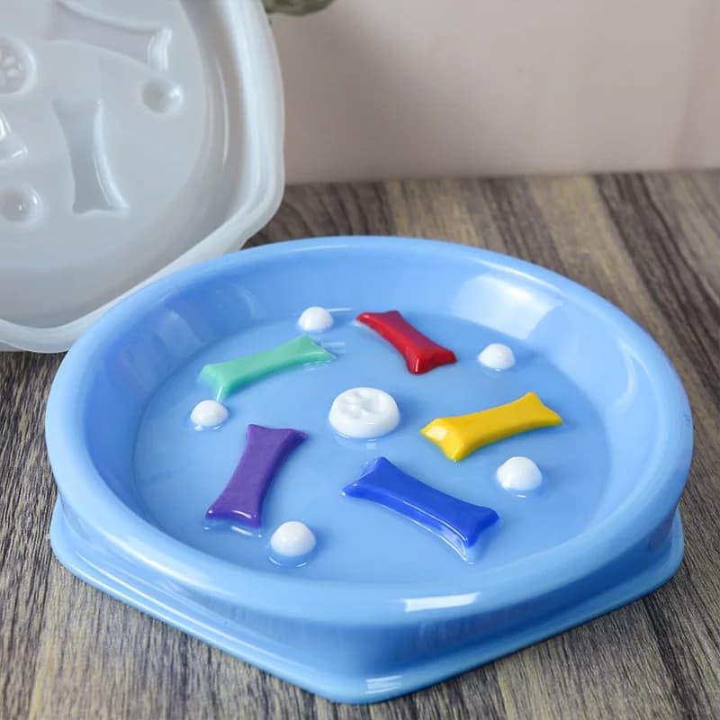 Resin Silicone Mold Pet Slow Feeder Bowl Silicone Mold, Dog & Cat Food Plate Resin Mold
