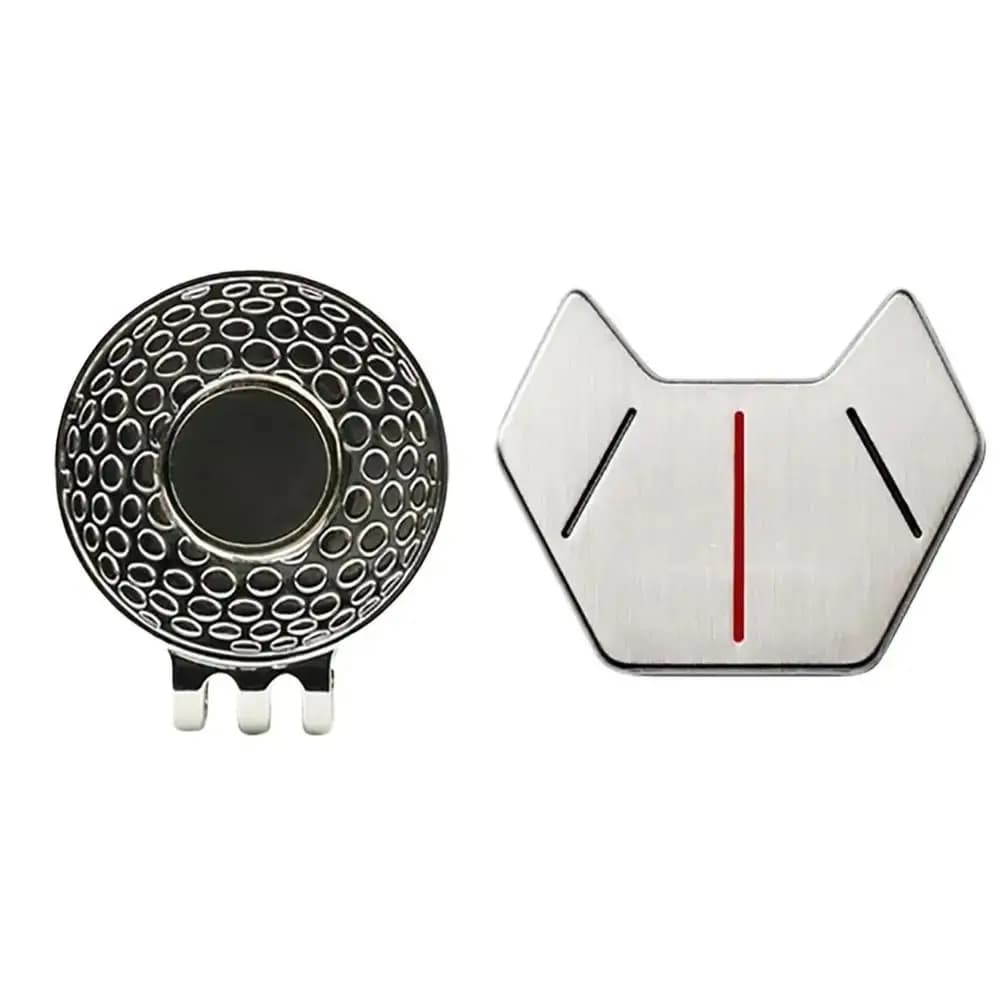 Attrezzatura da Golf, Clip per Cappello in Lega di Zinco, Marcatore Magnetico per Palline da Golf, Portatile, Nero/Argento, Unisex