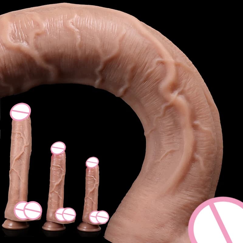 Spuer Bigger Realistic Dildos Silicone Layer Penis with Suction Cup Adult Sexy Toys for Woman Men Vagina Anal Massage Stimulator