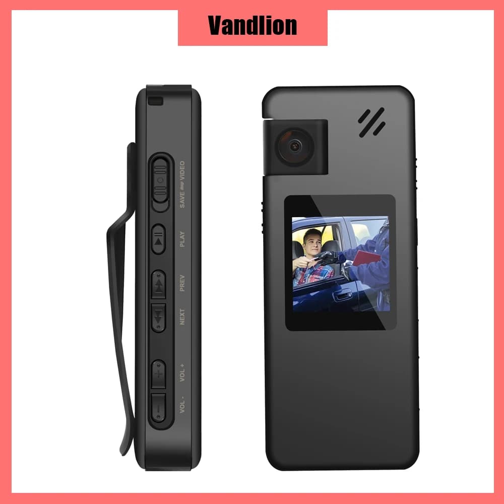 Vandlion A32 Videocamera portatile per visione notturna Registrazione FHD 1080P 1800mAh Batteria a lunga durata Registrazione video Webcam per la guida