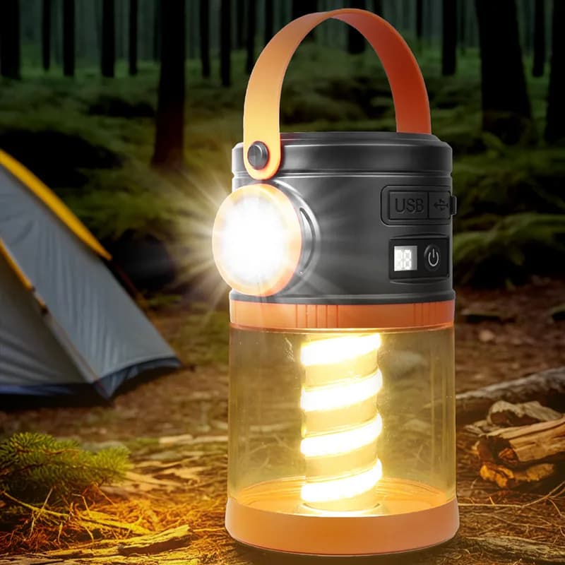 Lanterna LED Portatile per Campeggio, Escursionismo e Pesca, Lampada Multifunzionale per Tenda con Alimentazione a Batteria