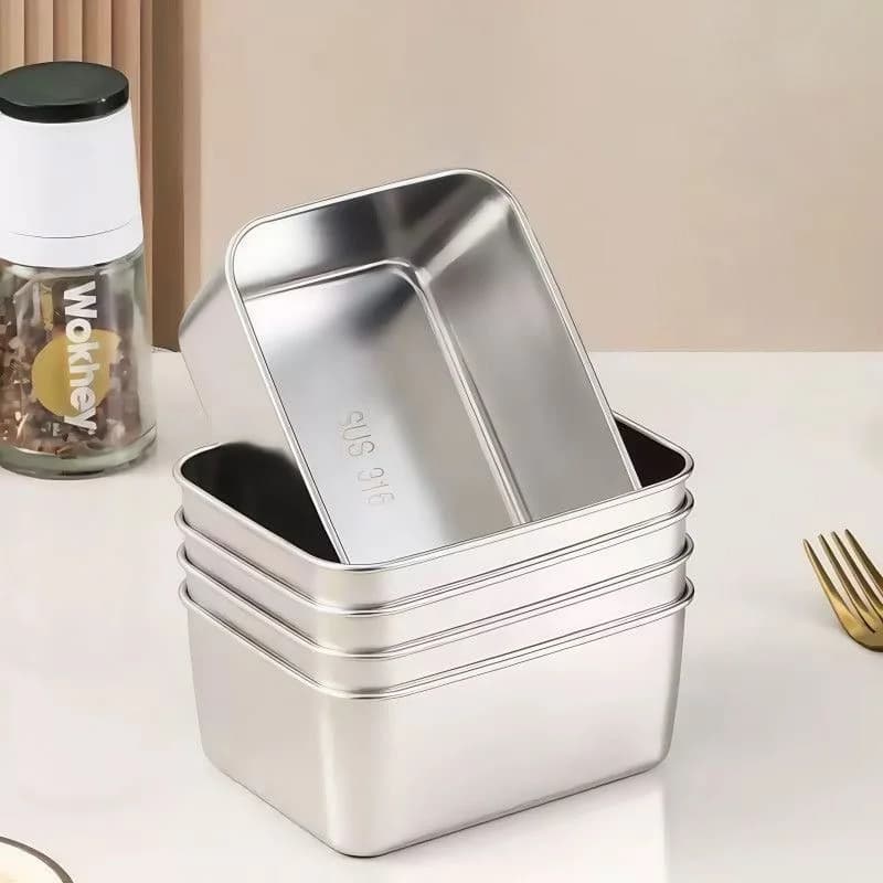Contenitori per alimenti in acciaio inossidabile da 6 pezzi con coperchi ribaltabili ermetici, sicuri per microonde, a prova di perdite, ideali per insalate, preparazione di pasti di frutta