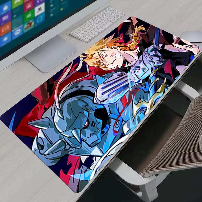 Tappetino per mouse grande Fullmetal Alchemist, accessori da gaming, tappetino personalizzato per tastiera, tappetino da scrivania per PC, tappetino da tavolo per gamer