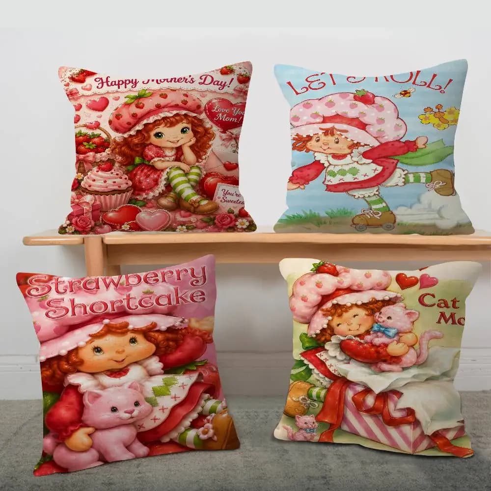 Cartoon Strawberry Shortcake Movie pillow cover sofa cushion cover home room decoration children gift