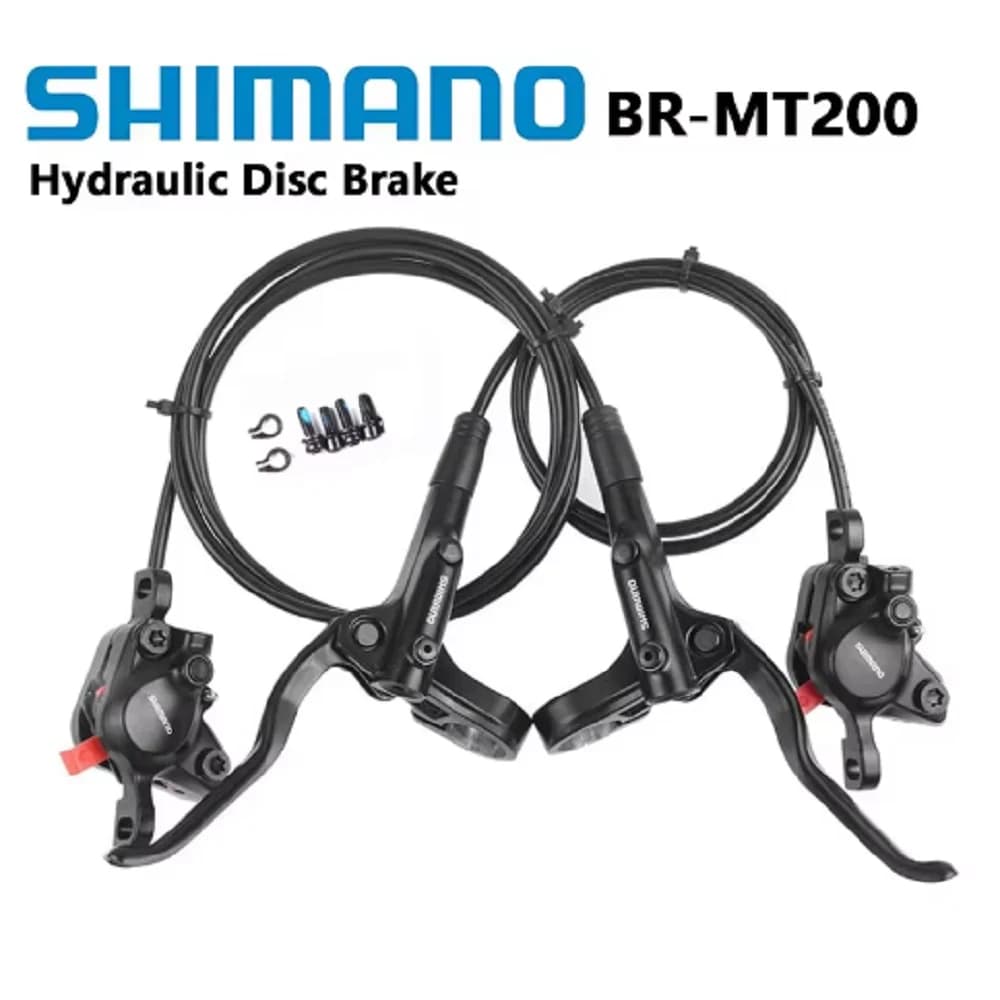 Set Freni a Disco Idraulici Shimano MT200 per Bicicletta Mountain Bike MTB con Rotori G3 / HS1 / RT30 / RT56 160mm BL-BR-MT200