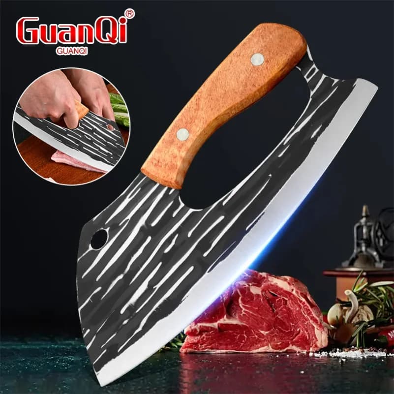 Coltello per risparmiare lavoro Coltello forgiato in acciaio inossidabile Coltello per affettare verdure per uso domestico Coltello per mannaia per carne per frutta per cucina