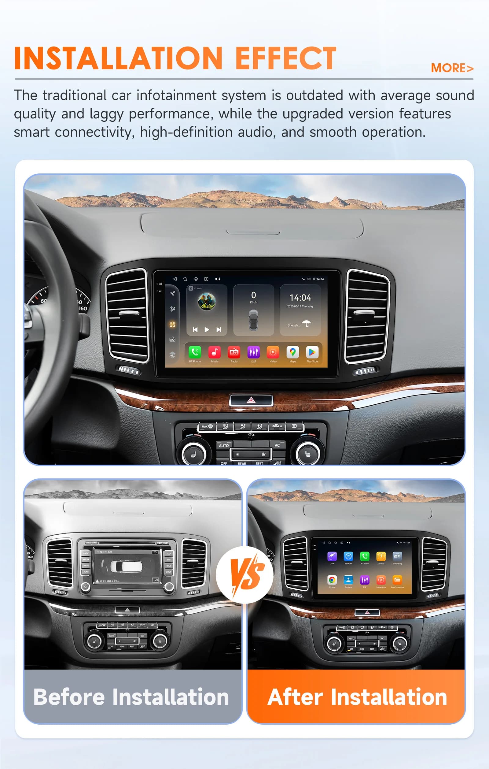 Ossuret 2Din Snapdragon 8core Car Radio For VW Sharan 7N 7N1 7N2/ Seat Alhambra 2010-2021 Carplay RDS Android 14 Auto 360camera