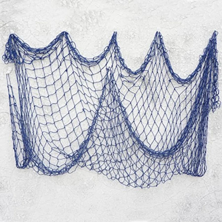 Decorative Fish Netting, Fishing Net Decor, Ocean Pirate Beach Theme Party Decorations, Mediterranean Decor, Blue