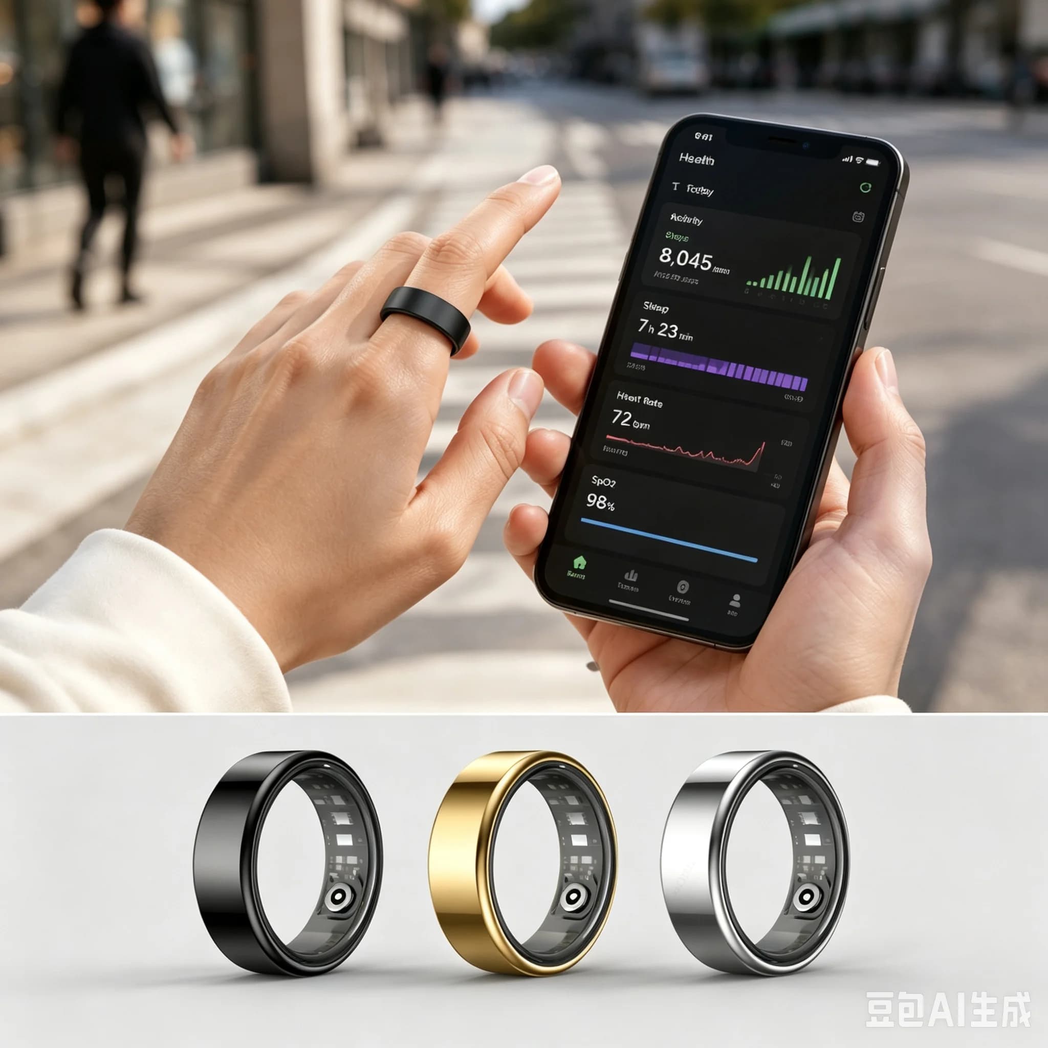 Smart Ring Heart Rate Blood Pressure Sleep Monitoring Motion Tracking Waterproof Men Women Smart Ring For Android Holiday Gift