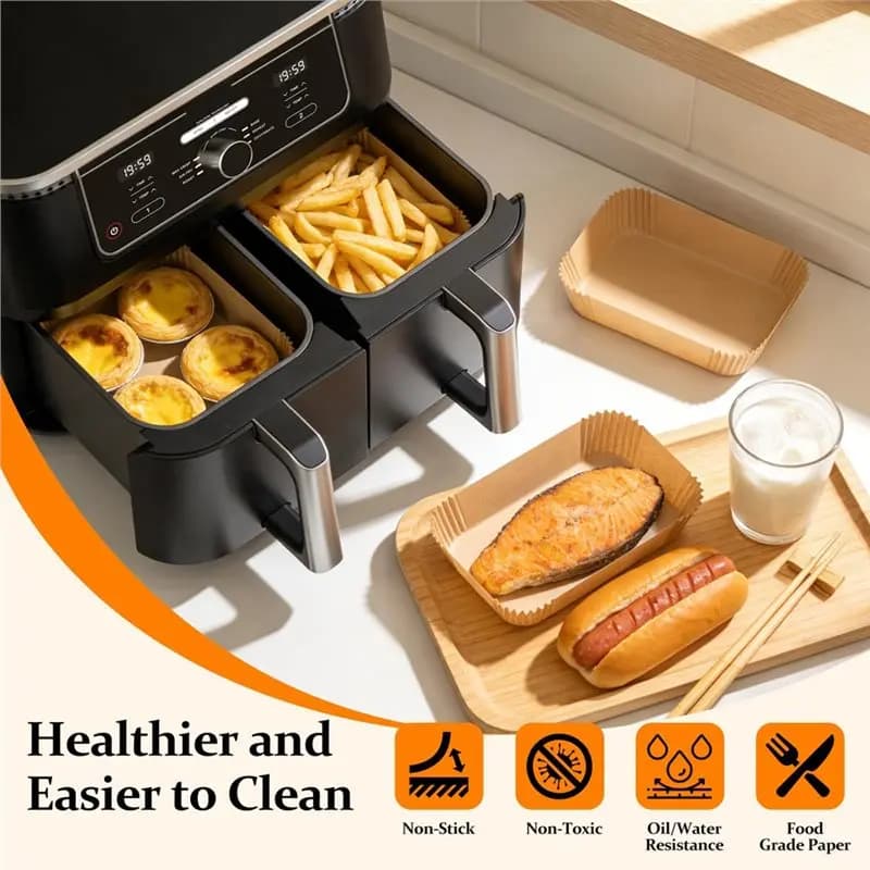 【OFFERTA RAMADAN】 Accessori per Friggitrice ad Aria: Rivestimenti in Silicone, Griglie, Guanti, Pennello per Olio (7.6L-9.5L) per Friggitrici ad Aria Doppie