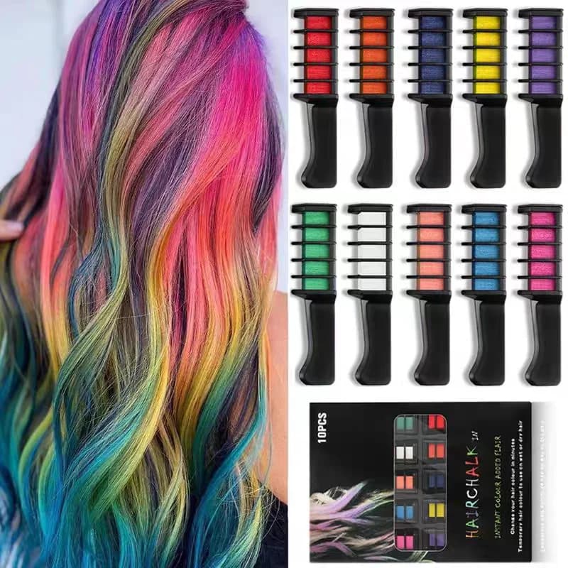 10/1pc colored chalk for hair fashion Mascara colored plasters to dye instant temporary chalk hair to paint girl hair