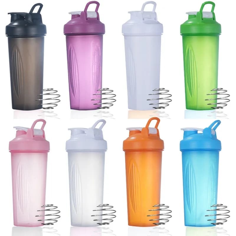 600ml Portable Protein Powder Shaker Bottle Leak Proof Water Bottle for Gym Fitness Training Sport Shaker Mixing Cup with Scale