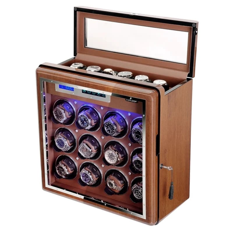 Watch Winder Safe Box Cabinet Case For Mechanical Watches,Luxury Automatic Vault Storage With Motor,Slots Holder For Watches