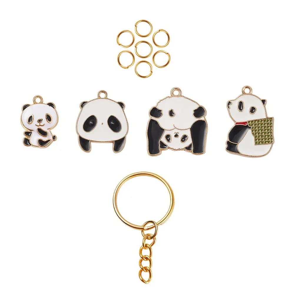 Ciondoli Premium a Forma di Panda per Creazione Gioielli, Forniture per Portachiavi, Ciondoli Decorativi Fai da Te per Collane, Bracciali, Orecchini, Ciondoli in Lega